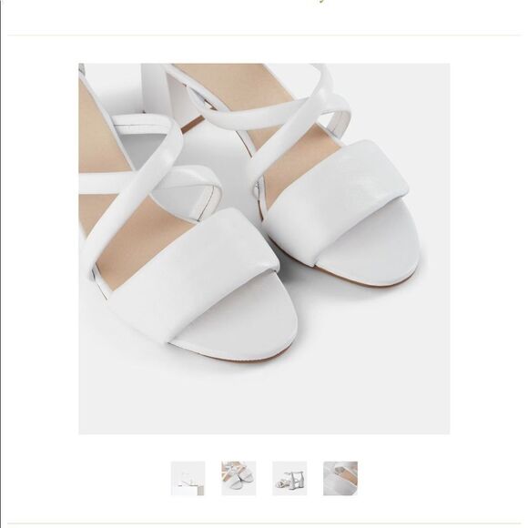 Anthropologie White Sandal Shoe The Bear Sandal May Puff Leather Heel Sandals - Picture 13 of 13